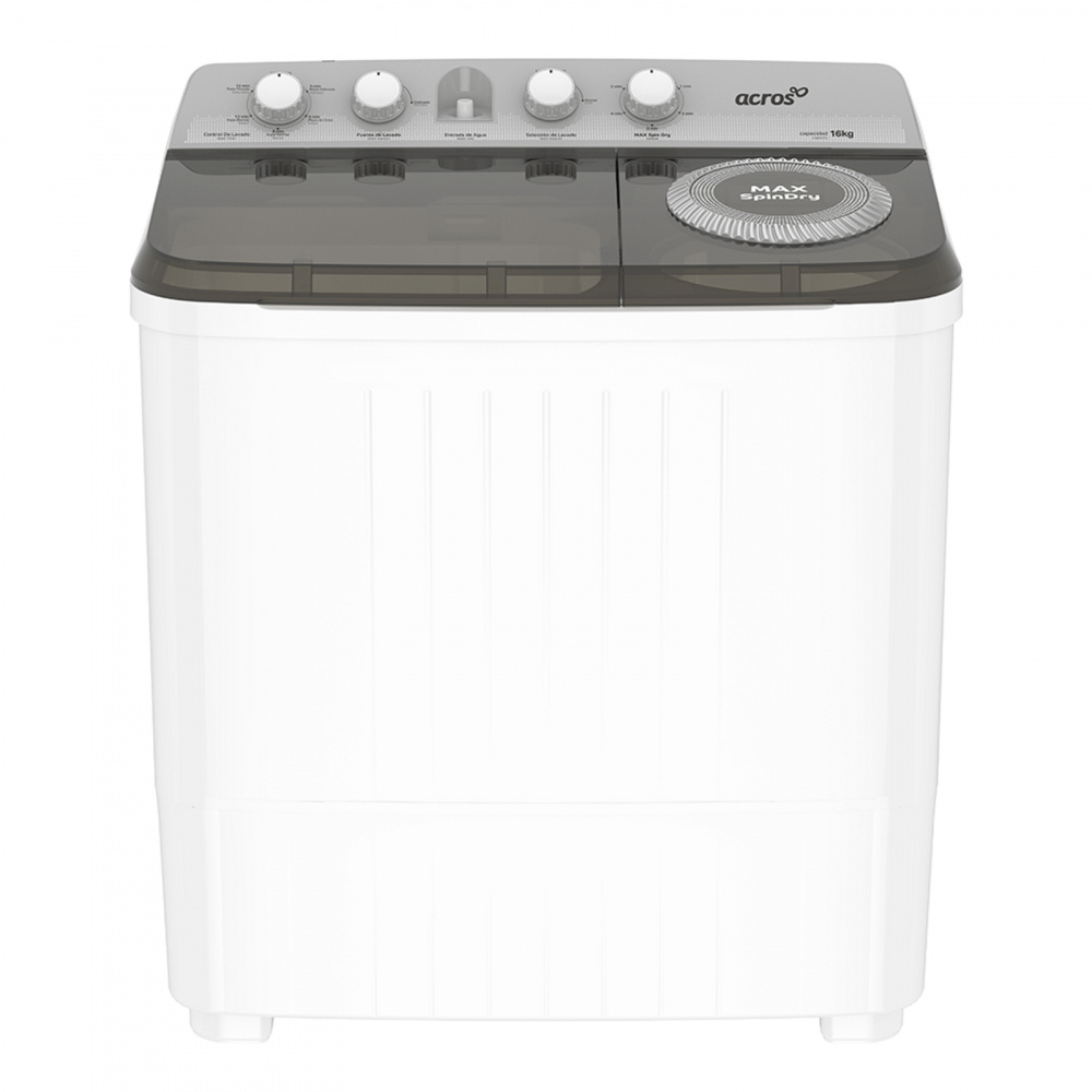Acros Lavadora ALD1645JE, 16Kg, 5 Programas de Lavado, Blanco/Gris