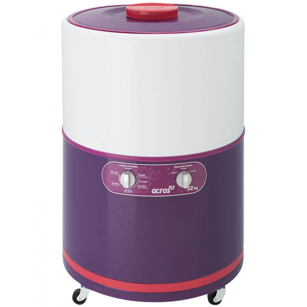 Acros Lavadora Redonda ALF-2253EM, 22KG, 5 Programas de Lavado, Morado