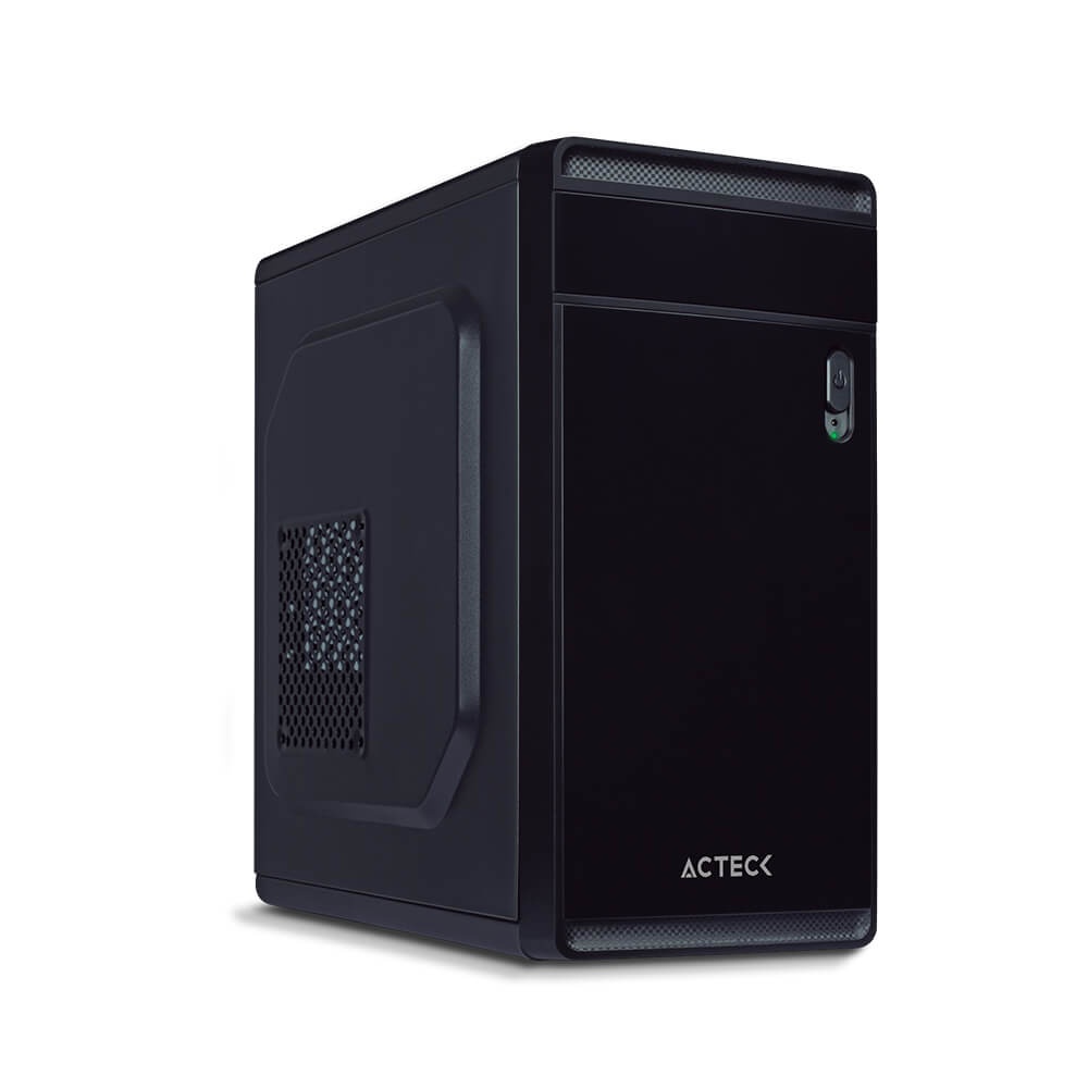 Gabinete Acteck Delta, Micro-Tower, Micro ATX/Mini-ITX, USB 3.2, con Fuente de 500W, sin Ventiladores Instalados, Negro