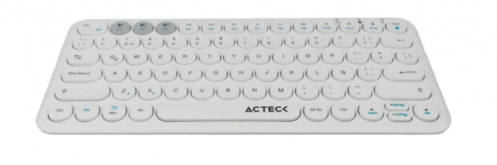 Teclado Acteck AC-931670, Inalámbrico, Bluetooth, Blanco (Español)