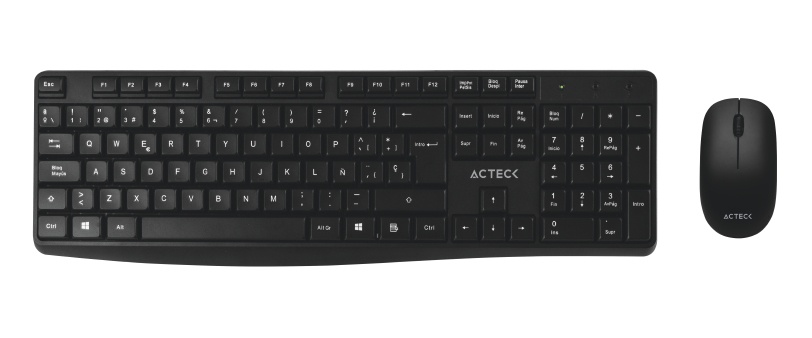 Kit de Teclado y Mouse Acteck KT25, Inalámbrico, USB, Negro