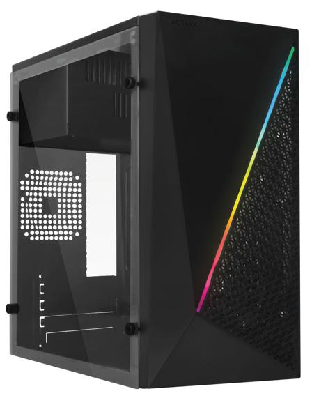 Gabinete Acteck Kyoto GC460, Micro-Tower, Micro-ATX/Mini-ITX, USB 2.0/3.0, con Fuente de 500W, sin Ventiladores Instalados, Negro