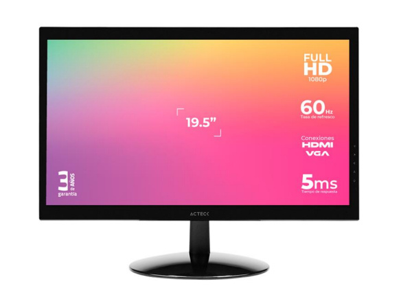 Monitor Acteck AC-933865 LED 19.5", HD, 60Hz, HDMI, Negro