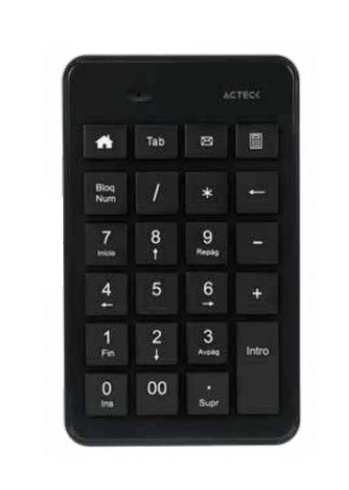 Acteck Teclado Numérico Inspire Pad TN450, Inalámbrico, Bluetooth, Negro