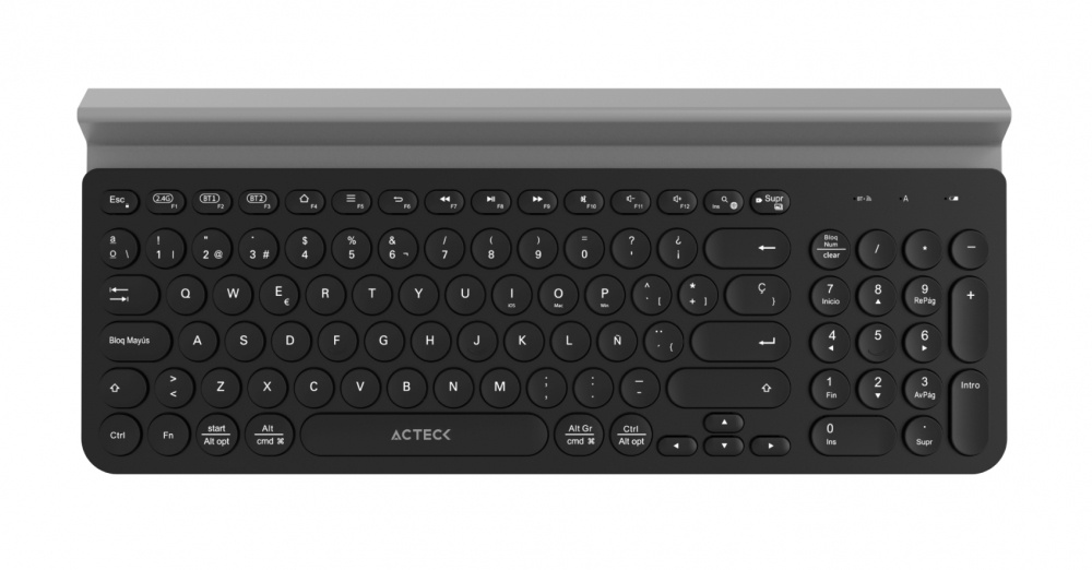 Teclado Acteck Inspire Comp TI695, Inalámbrico, Bluetooth, Negro (Español)