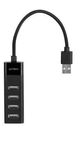 Acteck Hub USB-A 2.0 Macho, 4x USB-A 2.0, Negro