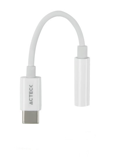 Acteck Adaptador de Audio Shift Plus AA405 3.5mm Hembra - USB C Macho, Blanco