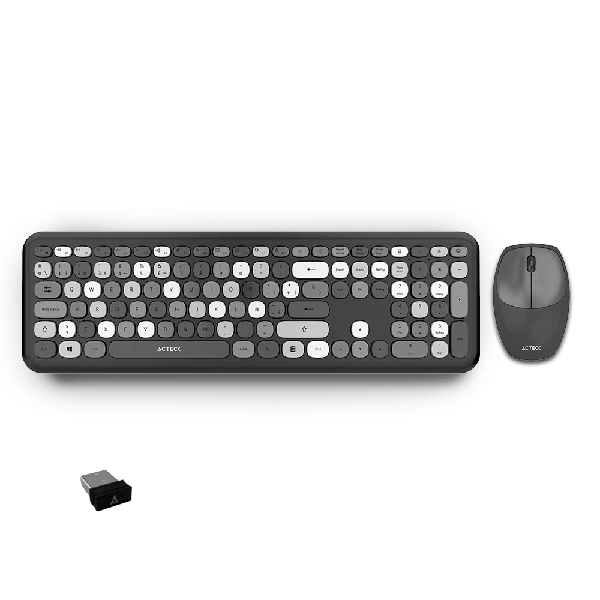 Kit de Teclado y Mouse Acteck Creator Chic Colors MK475, Inalámbrico, USB, Negro