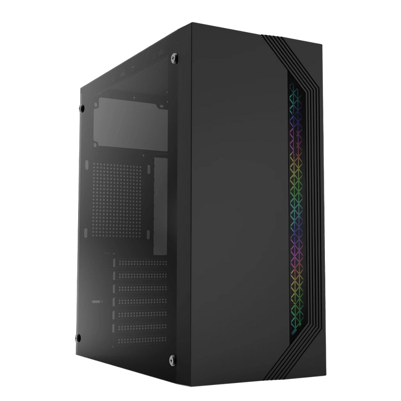 Gabinete Acteck Viken GM434, Midi-Tower, ATX/Micro-ATX/Mini-ITX, USB 2.0, con Fuente de 500W, sin Ventiladores Instalados, Negro