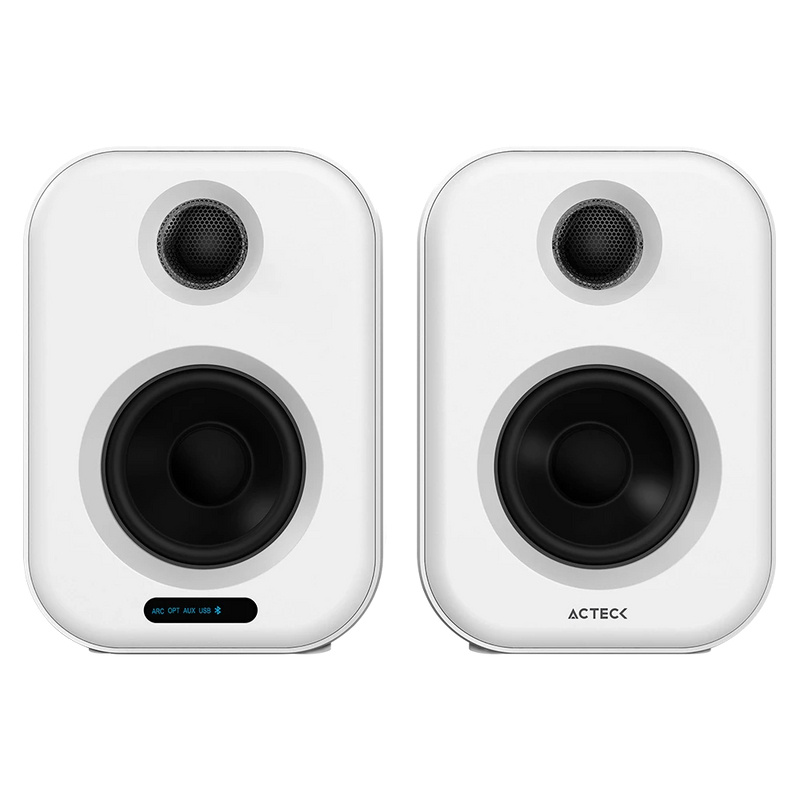 Acteck Bocinas Dynamic Exact BS650, Alámbrico/Inalámbrico, Bluetooth, 2.0 Canales, 50W RMS, USB, Blanco