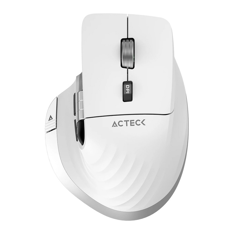 Mouse Ergonómico Acteck Virtuos Pro MI780, Inalámbrico, Óptico, 3.200DPI, RF Inalámbrico/Bluetooth, Blanco