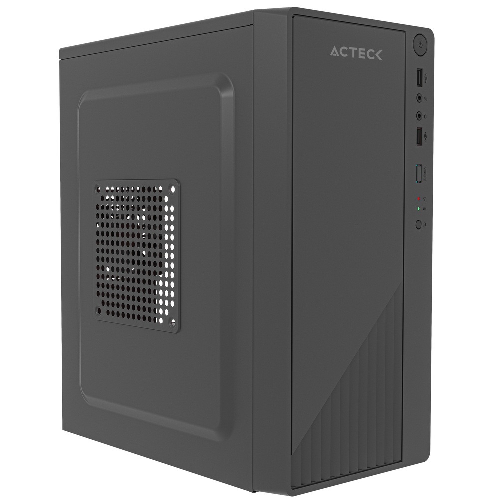 Gabinete Acteck Kioto GC220F, Mini-Tower, Micro-ATX/Mini-ITX, USB 2.0, con Fuente de 500W, sin Ventiladores Instalados, Negro