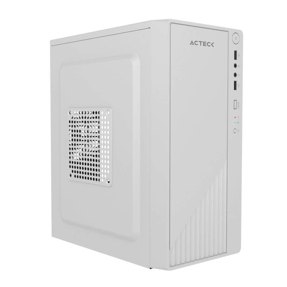 Gabinete Acteck Kioto GC220F, Mini-Tower, Micro-ATX/Mini-ITX, USB 2.0, con Fuente de 500W, sin Ventiladores Instalados, Blanco