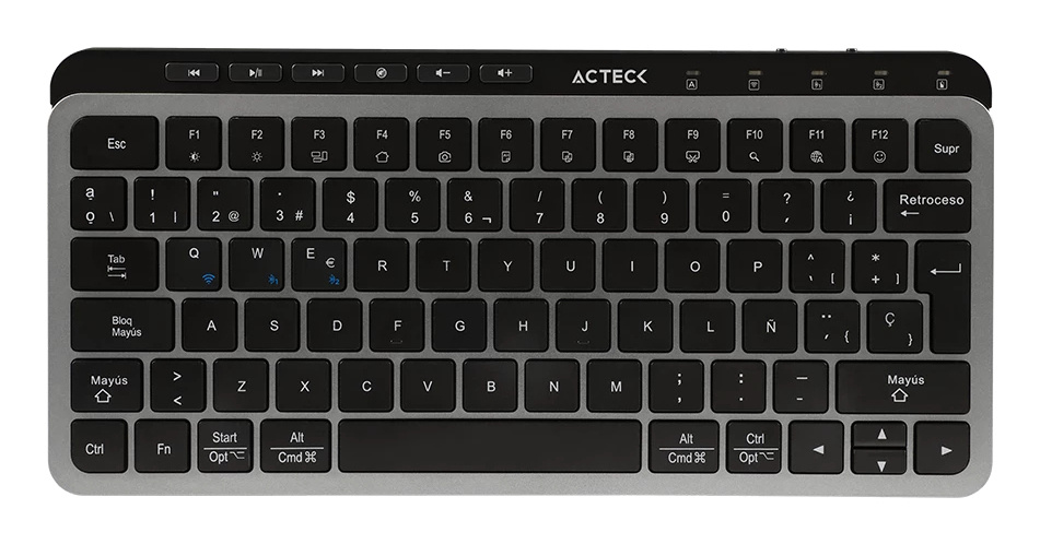 Teclado Acteck Inspire Krea TI750 65%, Inalámbrico, RF Inalámbrico/Bluetooth, Gris, Español