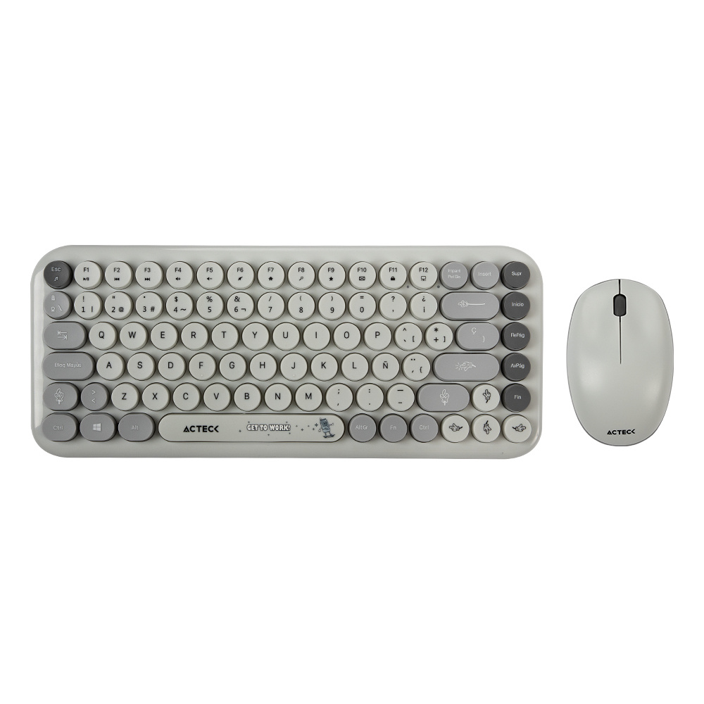 Kit de Teclado y Mouse Acteck MK480, Inalámbrico, RF Inalámbrico, Gris, Español