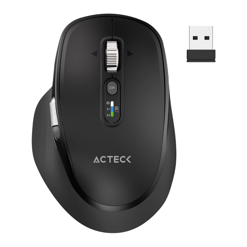 Mouse Acteck Vistuos pro Ultra MI777, Inalámbrico, Óptico, 4.800DPI, Bluetooth/USB-A, Negro