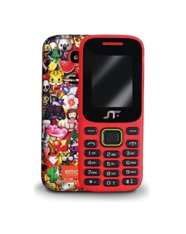 Celular Acteck Emoji 1.77", SIM Doble, Rojo