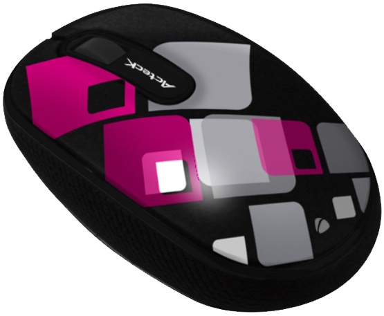 Mouse Acteck Mini Óptico Mi-150RF, Inalámbrico, Negro/Gris/Rosa