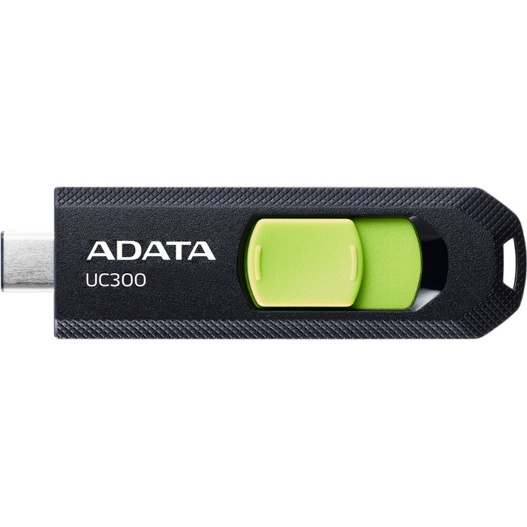 Memoria USB Adata UC300, 128GB, USB 3.2, Lectura 100 MB/s, Negro/Verde