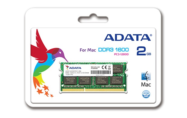 Memoria RAM Adata DDR3, 1600MHz, 2GB, CL11, SO-DIMM, para MacBook, MacBook Pro