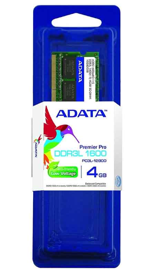 Memoria RAM Adata LoVo DDR3L, 1600MHz, 4GB, CL11, 1.35V, SO-DIMM