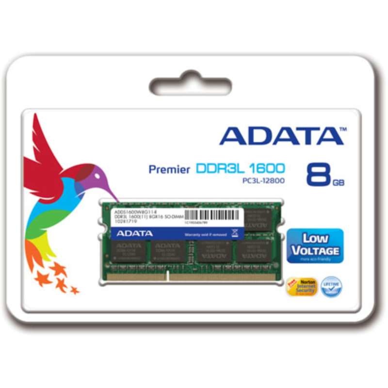 Memoria RAM Adata DDR3L Premier, 1600MHz, 8GB, CL11, SO-DIMM, 1.35v