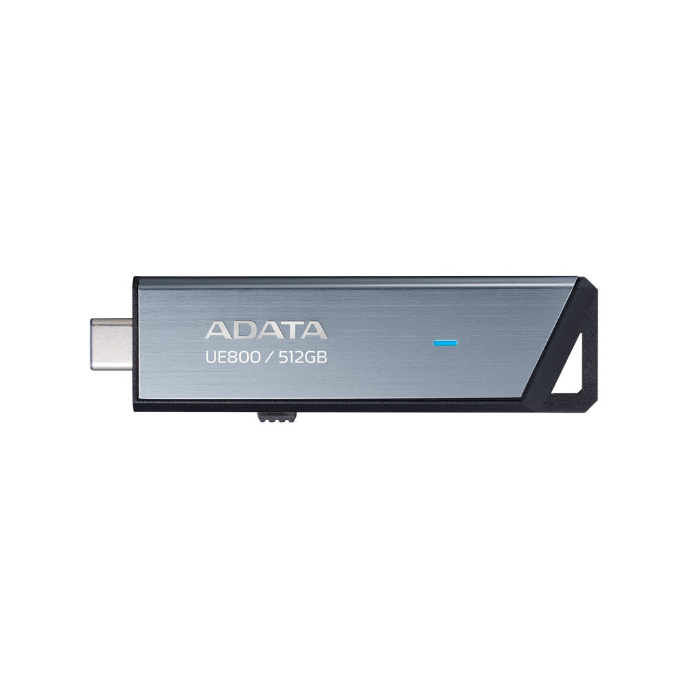 Memoria USB Adata Elite UE800, 512GB, USB-C 3.1, Lectura 1.000MB/s, Escritura 1.000MB/s, Plata