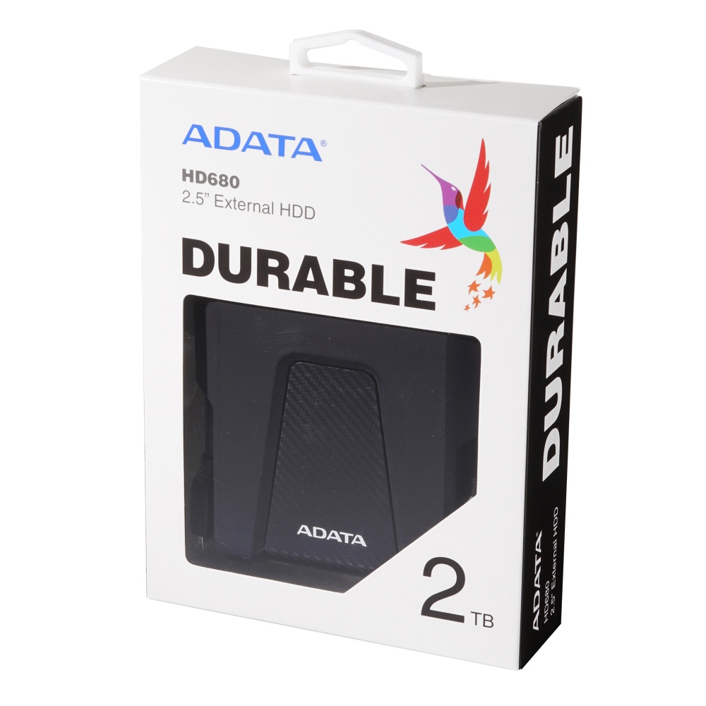 Disco Duro Externo Adata HD680, 2TB, USB, Negro - para Mac/PC