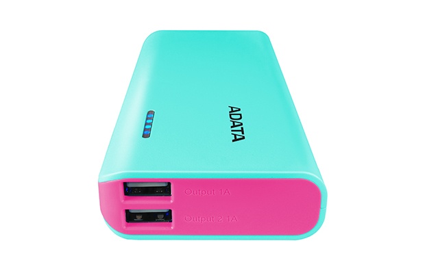 Cargador Portátil Adata PowerBank PT100, 10.000mAh, Azul/Rosa