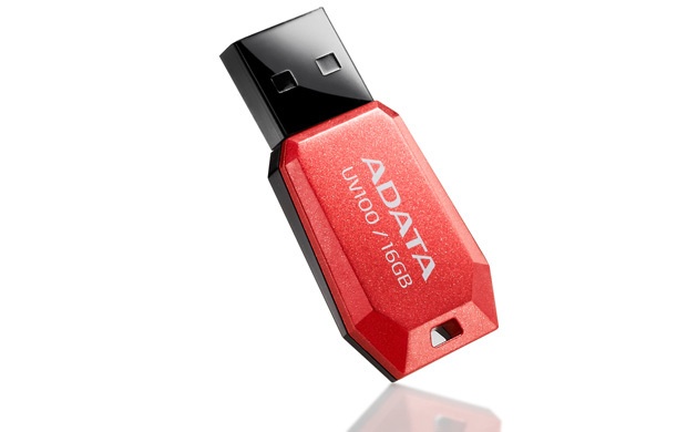 Memoria USB Adata DashDrive UV100, 8GB, USB 2.0, Rojo