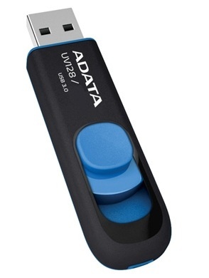 Memoria USB Adata DashDrive UV128, 32GB, USB 3.0, Lectura 40MB/s, Escritura 25MB/s, Negro/Azul