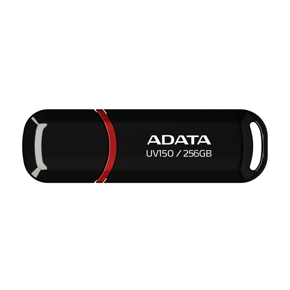 Memoria USB Adata UV150, 256GB, USB-A 3.0, Lectura 100MB/s, Negro