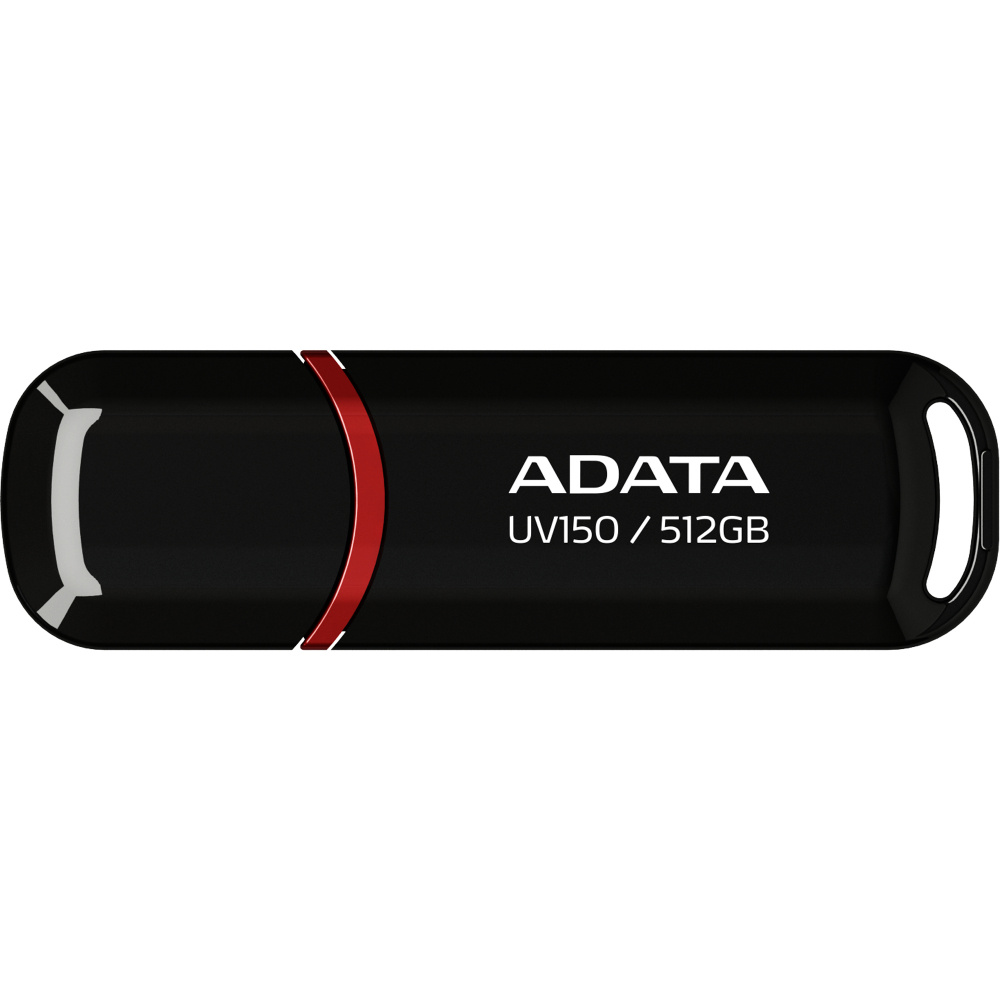 Memoria USB Adata DashDrive UV150, 512GB, USB 3.2, Lectura 100MB/s, Negro