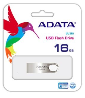 Memoria USB Adata UV310, 16GB, USB 3.1, Plata