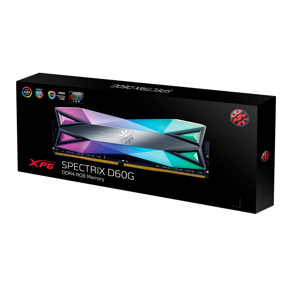 Memoria RAM XPG Spectrix D60G RGB DDR4, 3600MHz, 8GB, Non-ECC, CL19, XMP
