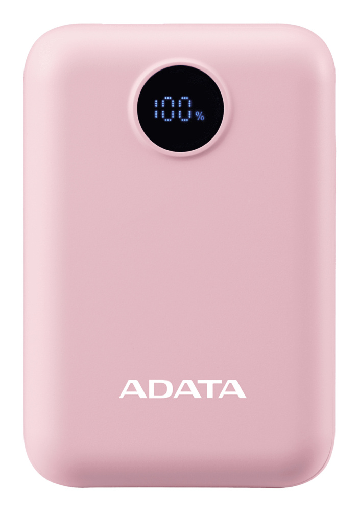 Cargador Portátil Adata Power Bank C10022, 10.000mAh, Rosa