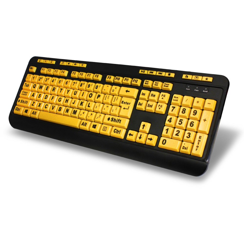 Teclado Adesso AKB-132UY, Alámbrico, USB, Negro/Amarillo (Inglés)