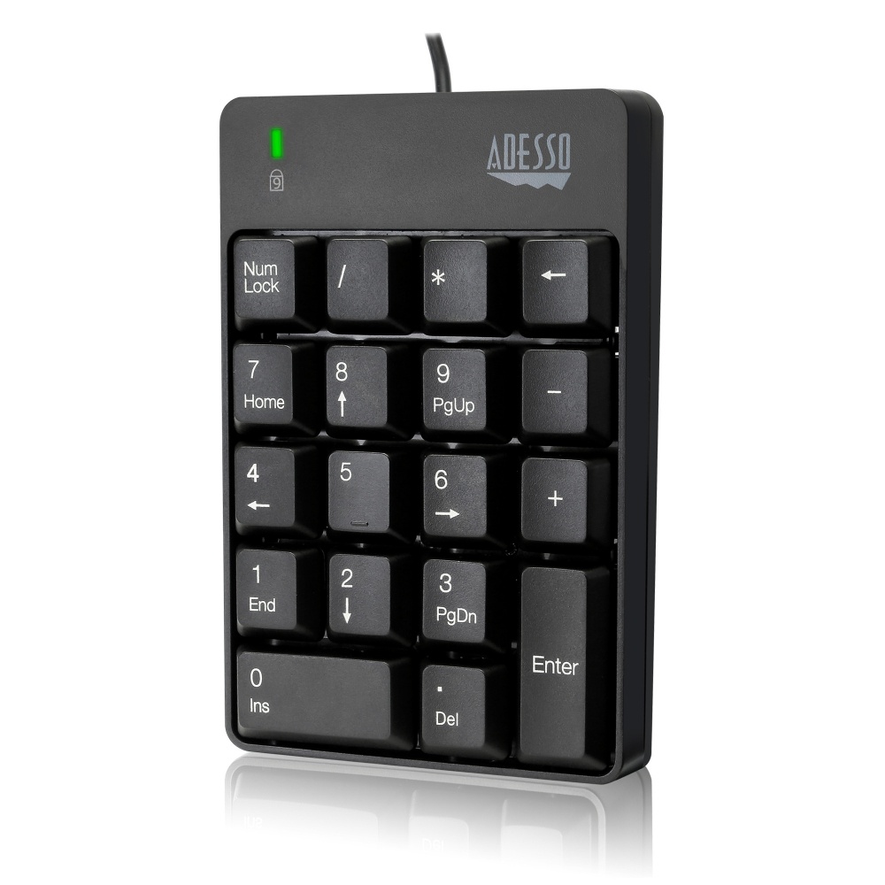 Adesso Teclado Numérico AKB-601UB, Alámbrico, USB, Negro