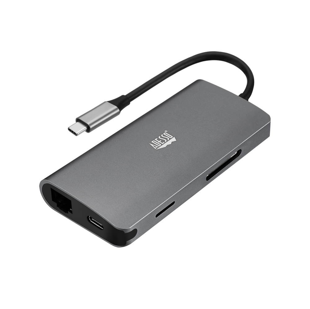 Adesso HUB USB C 3.2 - HDMI/Thunderbolt 3/USB A 3.2/USB C, Gris