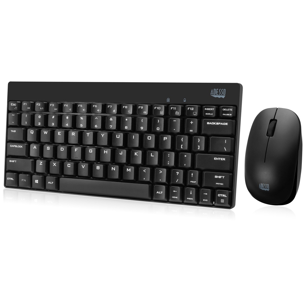 Kit de Teclado y Mouse Adesso WKB-1100CB, Inalámbrico, USB, Negro (Inglés)