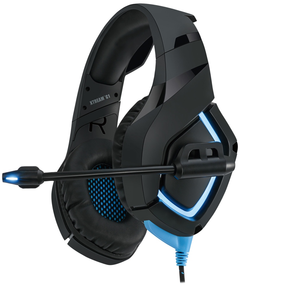 Adesso Audífonos Gamer Xtream G1, Alámbrico, 2 Metros, 3.5mm/USB, Negro/Azul