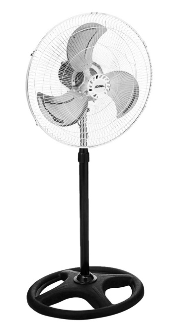 Adir Ventilador 2074, 3 Velocidades, 18", Negro/Plata