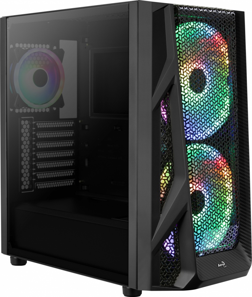 Gabinete Aerocool AirHawk Duo con Ventana, Tower, ATX/EATX/Micro ATX/Mini-ITX, USB 3.0, sin Fuente, Negro