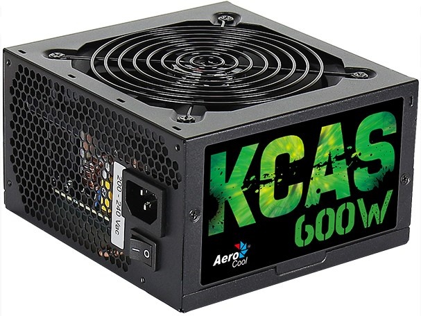 Fuente de Poder Aerocool KCAS-600W, 20+4 pin ATX, 120mm, 600W