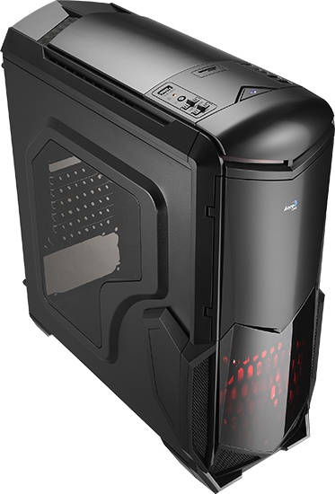 Gabinete Aerocool Battlehawk con Ventana LED Rojo, Midi-Tower, ATX/micro-ATX/mini-iTX, USB 2.0/3.0, sin Fuente, Negro