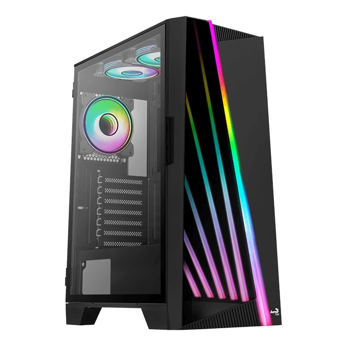 Gabinete Aerocool MIRAGE V2 con Ventana RGB, ATX/Micro ATX/Mini-ITX, USB 2.0/3.0, sin Fuente, Negro