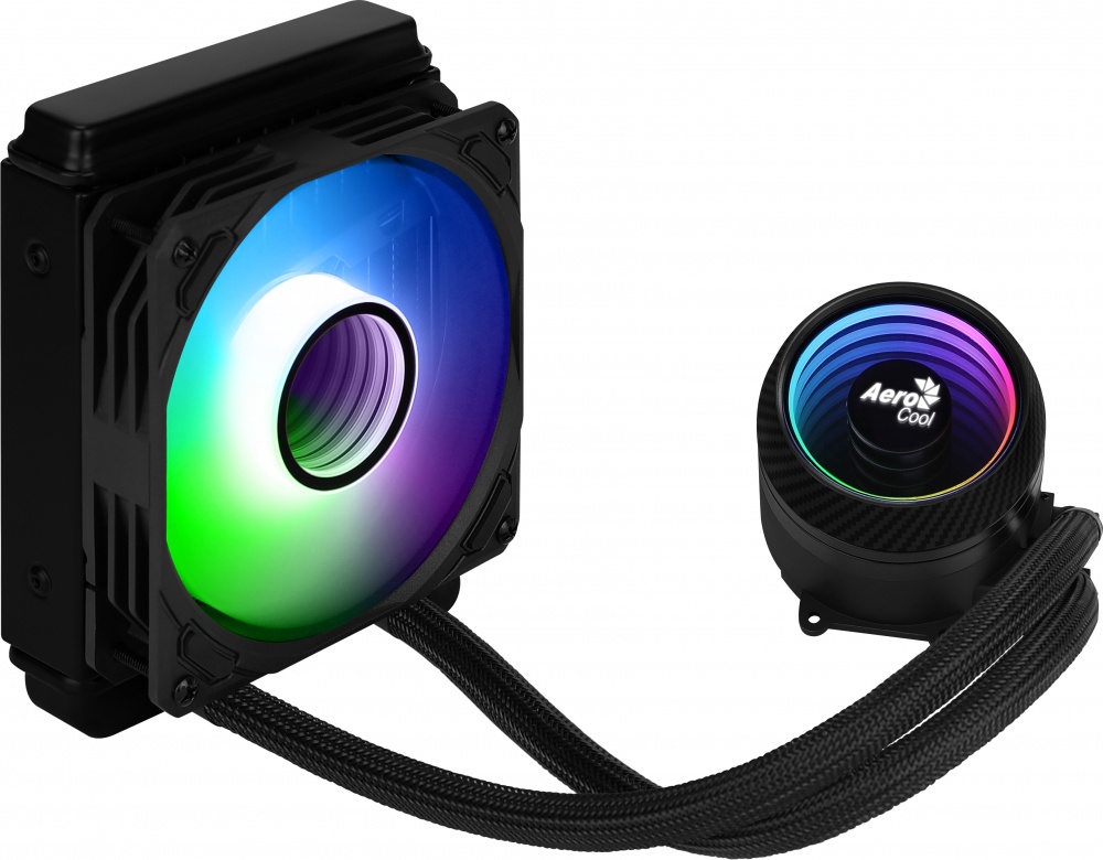 Aerocool Mirage L120 ARGB Enfriamiento Líquido para CPU, 1x 120mm, hasta 1800RPM, Negro 