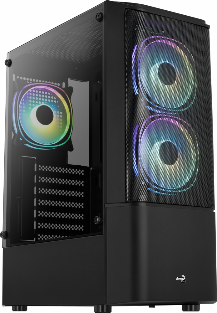 Gabinete Aerocool Quantum con Ventana RGB, Midi-Tower, ATX/Micro ATX/Mini-ITX, USB 3.0, sin Fuente, Negro