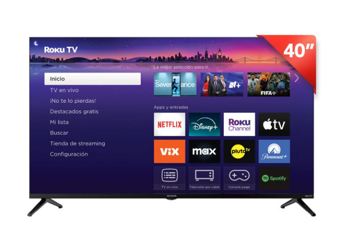 Aiwa Smart TV LED AW40B4SMRK 40", Full HD, Negro