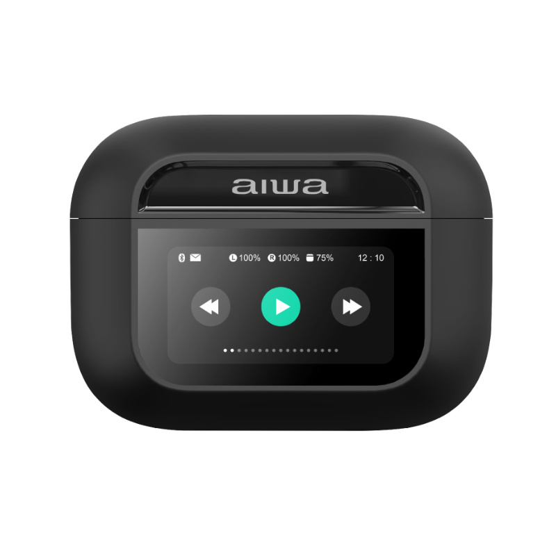 Aiwa Audífonos Intrauriculares con Micrófono AWTWSGPRO, Inalámbrico, Bluetooth, Cancelación de Ruido, Negro